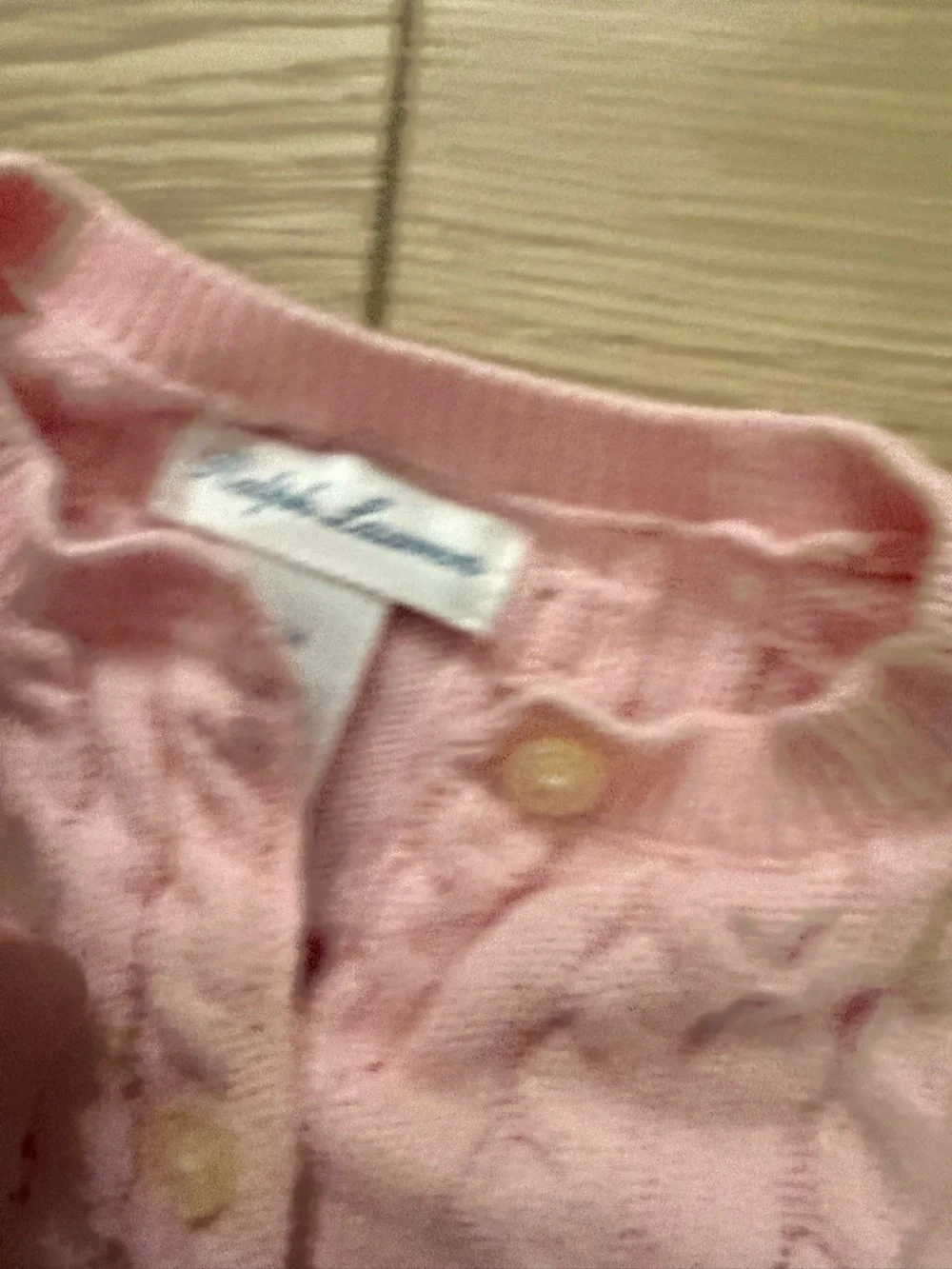 Baby girls Ralph Lauren Pink Cable-Knit Button Cardigan